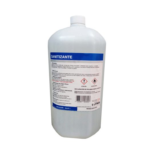 Sanitizante Sin Aroma / Uso Personal Y Superficies 5Lts