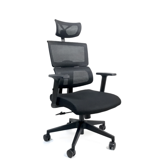 [ERGO-SI-PARMAC] Silla Directiva Ergo Parmac Respaldo En Malla Y Asiento En Tela Con Cabecera