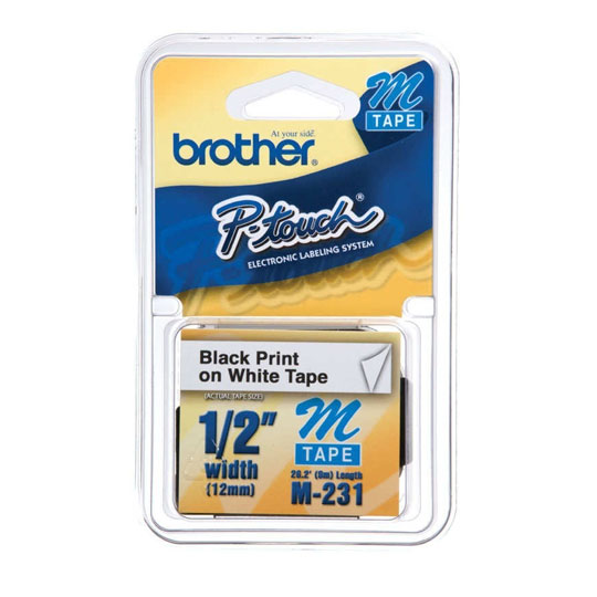 [BRO-CIN-M231] Cinta Brother No Laminada En Negro Sobre Blanco M231