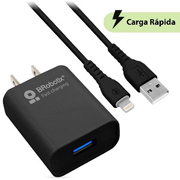 Cargador Usb Brobotix Combo Y Cable Lightning negro