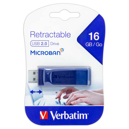 Memoria Verbatim Usb 16Gb Retráctil Azul