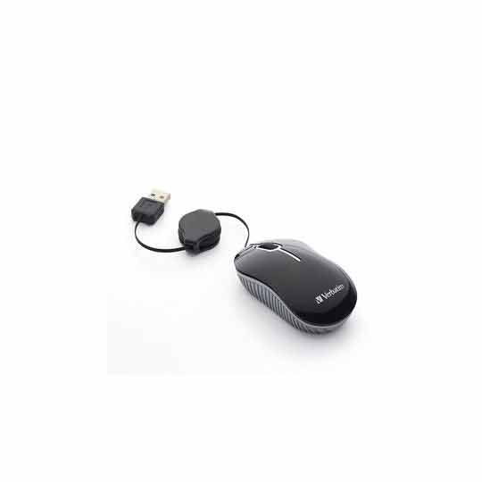 Mouse Verbatim Ã“ptico Mini Travel AlÃ¡mbrico, Negro