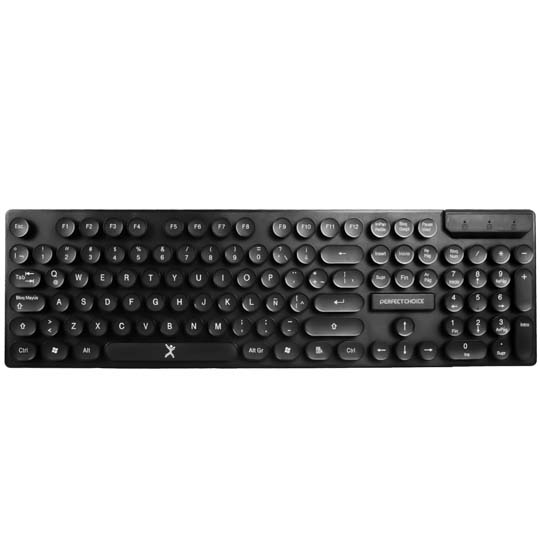 Teclado Perfect Choice Inalámbrico Blackround Negro