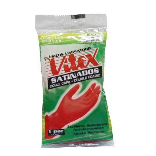 Guantes De Latex Antiderrapantes N. 8 Vitex Color Rojo