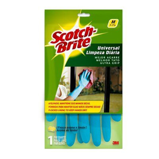 Guantes De Latex Azules Afelpados Scotch-Brite 3M Tamaño Mediano