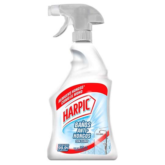 Harpic BaÃ±os Anti Hongos Cloro Remueve Hongos, Moho, Manchas Con Atomizador 650Ml