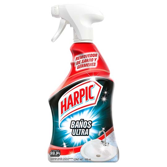 Harpic BaÃ±os Ultra Limpiador Y Desinfectante De BaÃ±os Sin Cloro Atomizador 650Ml