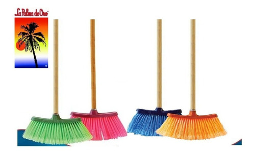 Palma De Oro Escoba Vinilo Grande Oro Con Bastón De Madera 1.20M