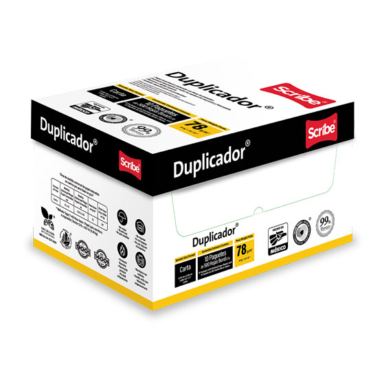 [KC-PAP-DUP2000N] Papel Bond Duplicador Carta Scribe Blancura 99%, 78Gr