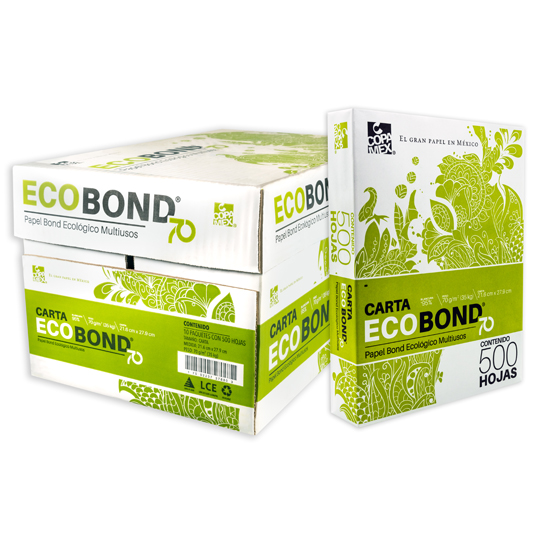 Papel Bond Ecologico Ecobond Carta Blancura 95% 70Gr