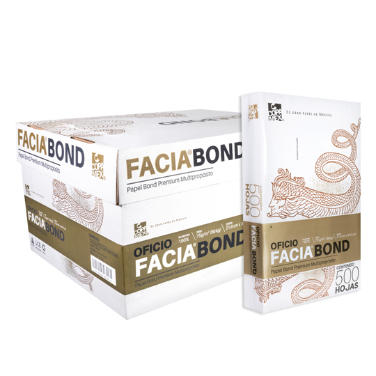 Papel Bond Facia Oficio Blancura 99% 75