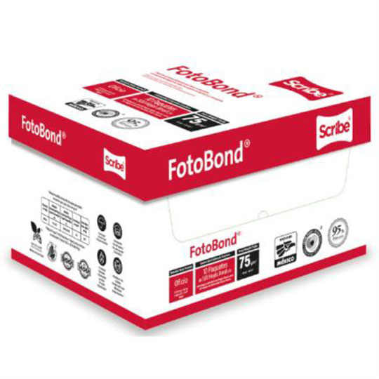 Papel Bond Fotobond Carta Scribe Blancura 95%, 75Gr
