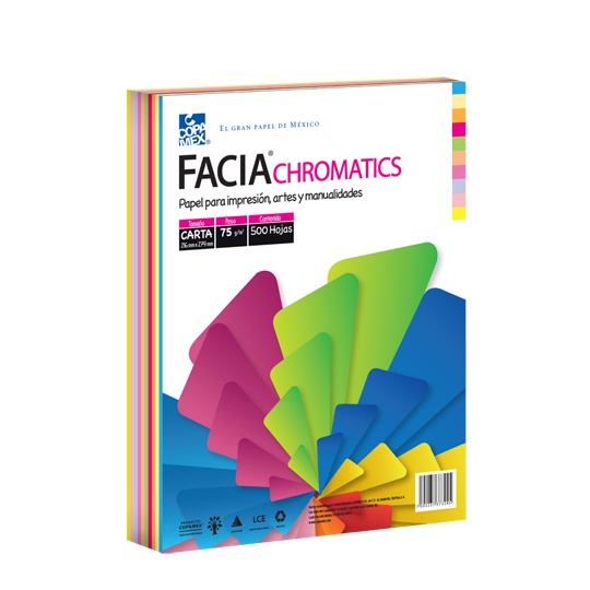 [COP-PAP-FCHROMA] Papel Facia Chromatics Carta Mix De 10 Colores 75Gr