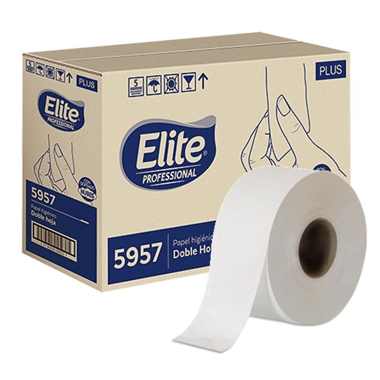 Papel HigiÃ©nico Blanco Elite, Caja Con 12 Rollos Jr De 180M C/U