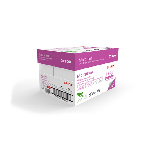 [PXER-PAP-MARPON] Papel Marathon Pony Carta Xerox 99% Blancura,70Gr., 5 Paquetes De 500 Hojas Cada Uno