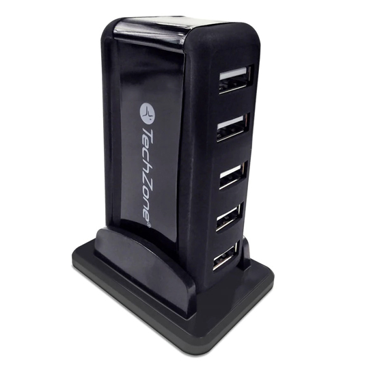 Hub 7 Puertos Negro Techzone