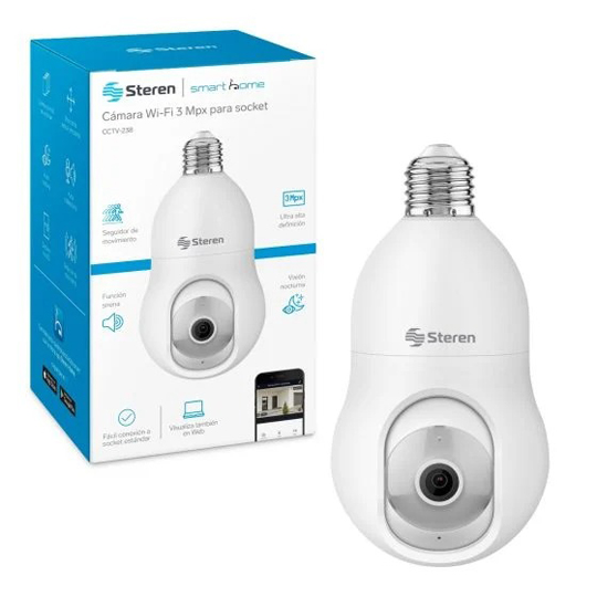Cámara De Seguridad Wi-Fi* 3 Mpx Robotizada Con Seguidor De Movimiento Para Socket