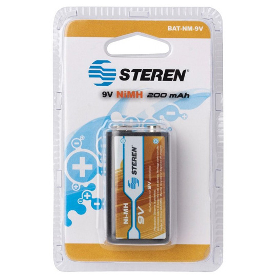 Pila Recargable 9V Steren  Blíster De 1 Pieza