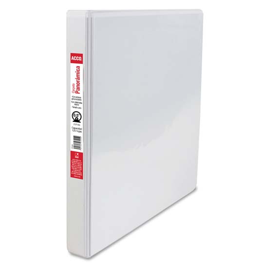 Carpeta panorama herraje O .5" ACCO color blanco, tamaño carta