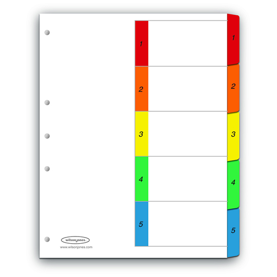 Separador Multidex 5 Divisiones Acco Tamaño Carta Con Numeración