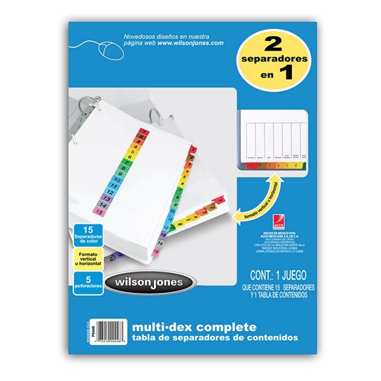 Separador Multidex 15 Divisiones Acco TamaÃ±o Carta Con NumeraciÃ³n