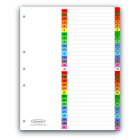 Separador Multidex 31 Divisiones Acco Tamaño Carta Con Numeración