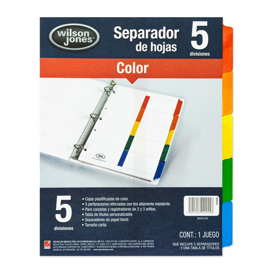 Separador Sin Numeración 5 Divisiones Ac