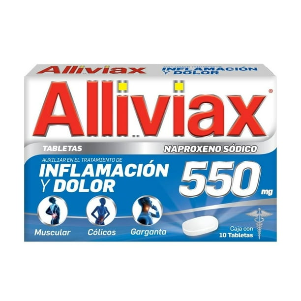 Analgésico Alliviax Narpoxeno 550 mg 10 tabletas