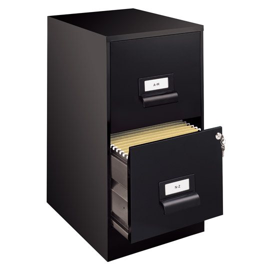 Archivero Metálico Space Solutions Tamaño Carta 2 Gavetas Color Negro