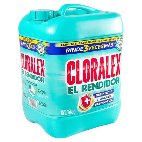 Blanqueador Cloralex, Cloro 10 Lt.