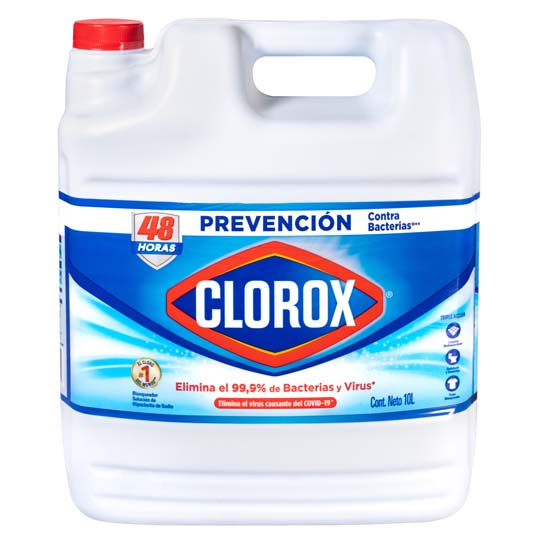 Blanqueador Clorox, Cloro 10 Lt.