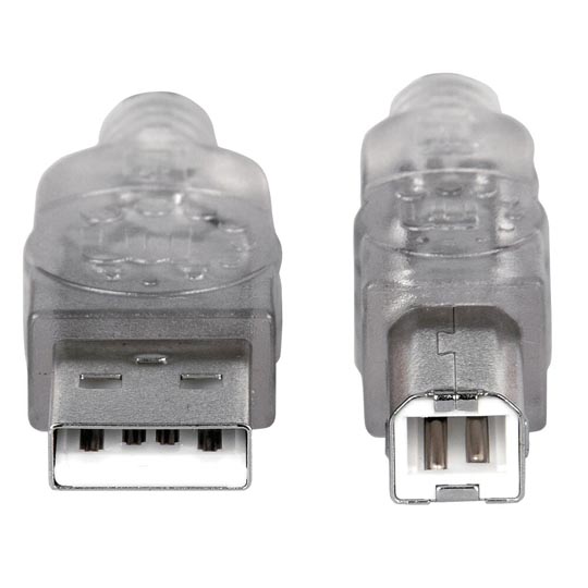 Cable Usb A-B Version 2.0, 1.8 Metros Color Plata, Macho-Macho