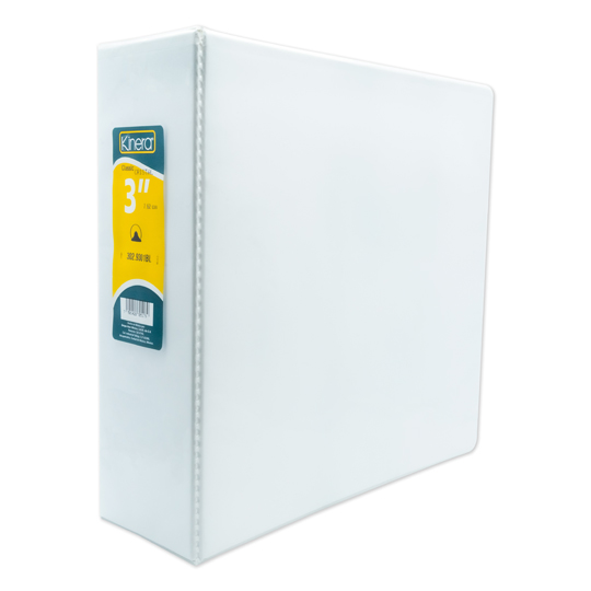 Carpeta Panorámica Con Cristal Kinera carta de 3" herraje "O" color blanco