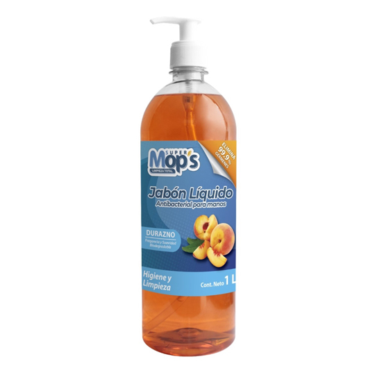 [MOP-JABDU-1L] Jabon Para Manos Antibacterial Super Mops aroma durazno 1 Lt.