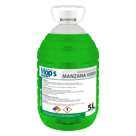 [MOP-JABMZ-5L] Jabon Para Manos Antibacterial Super Mops Aroma Manzana 5 Lt.