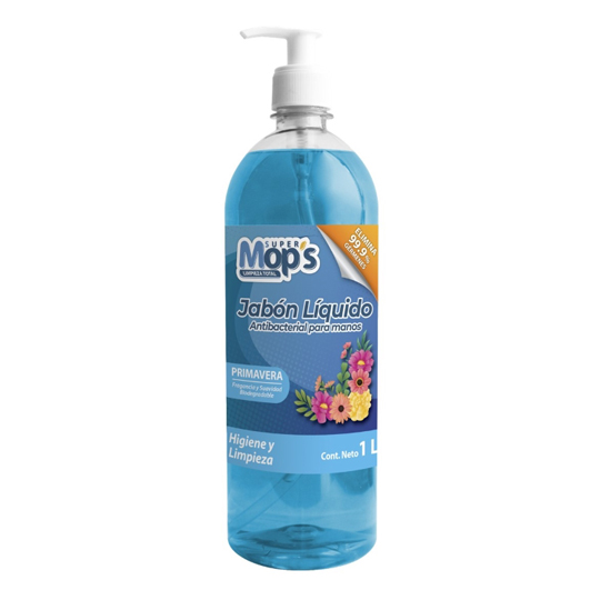 Jabon Para Manos Antibacterial Super Mops aroma primavera 1 Lt.