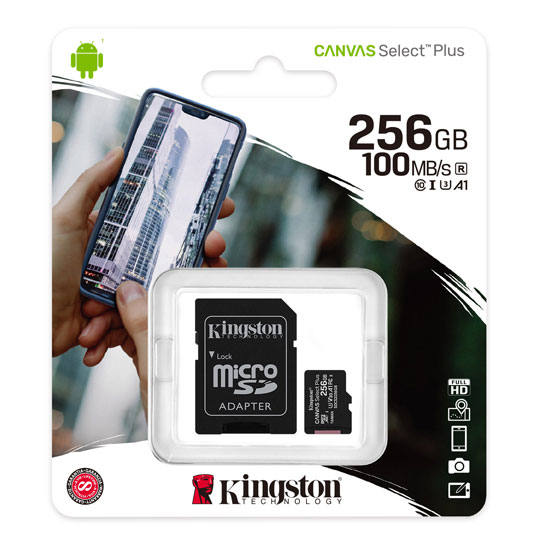 Microsd Con Adaptador Cl10, 256Gb, A1.