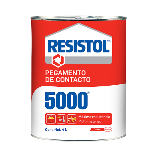 Pegamento De Contacto Resistol 5000 Amarillo Lata De 4 Litros