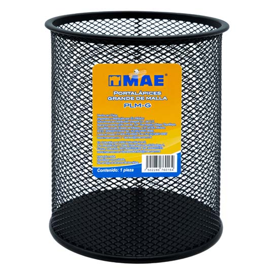 Portalápiz Mae Grande De Malla Metálica Negro