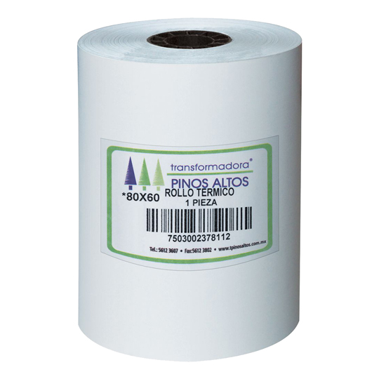 Rollo De Papel Térmico Pinos Altos 80 X 60 mm caja con 50 rollos