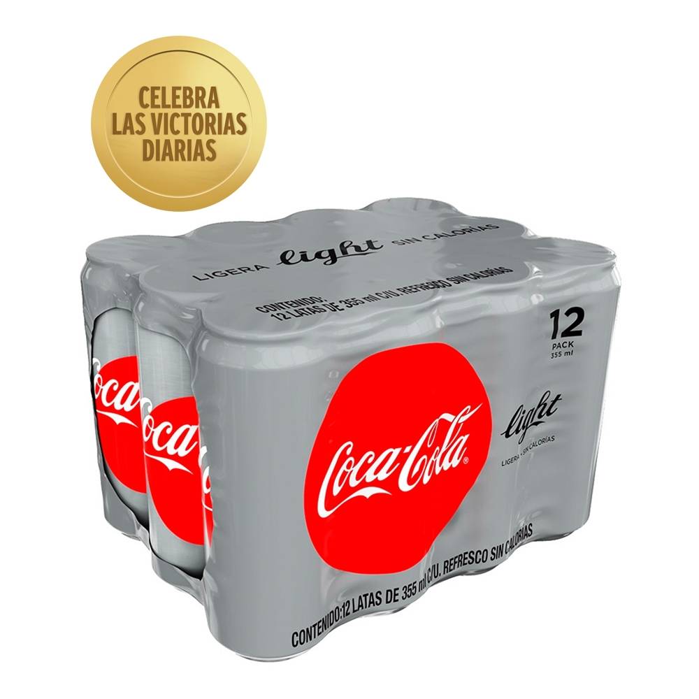 Refresco Coca-Cola light de 355ml 12pzas.
