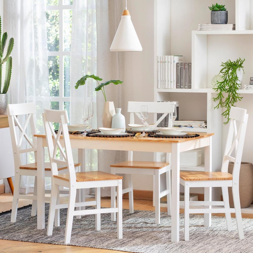 Set Comedor con 4 Sillas Boho Chic Madera