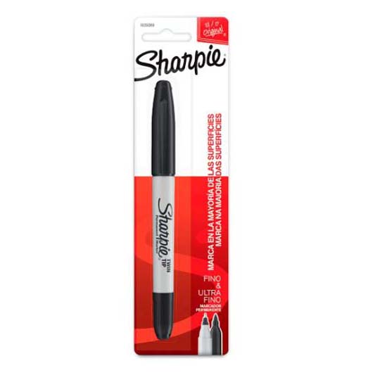 Marcador doble punta Sharpie negro tarjeta 1pieza