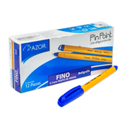 BolÃ­grafo Fino Pin Point 0.7 Mm Color Azul Cuerpo Amarillo Caja Con 12 Pzas