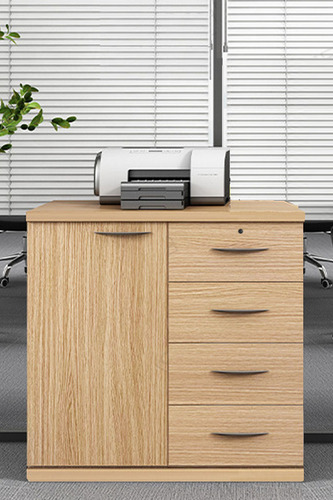 Archivero De Madera 4 Gavetas Carta 1 Puerta Para Oficina