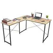 Escritorio con forma de "L" TOP LIVING Desk-11 beige y negro