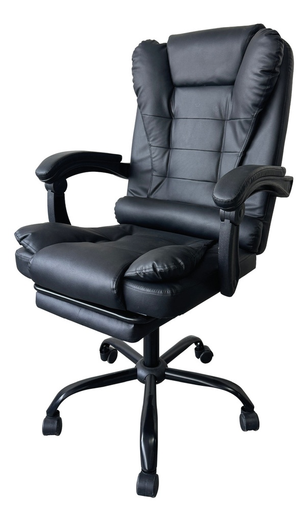 Silla Ejecutiva de Escritorio Oficina Ergonómica Reclinable X-PROSS Negra Con Reposapiés Pro