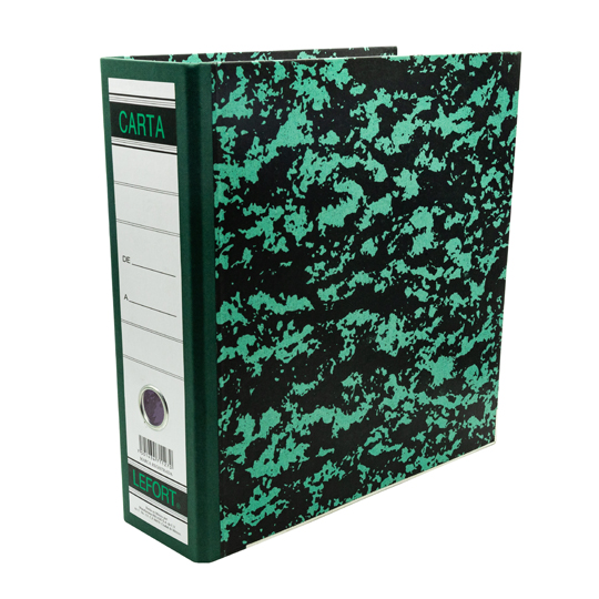 Registrador Clásico Lefort Carta Color Verde Marmoleado