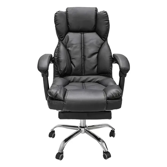 Silla De Escritorio Top Living Peace Acolchada Con Descansapies Negra