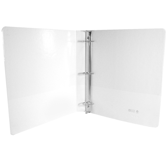 Carpeta panorámica con cristal Kinera tamaño carta de 1" herraje "D" color blanco